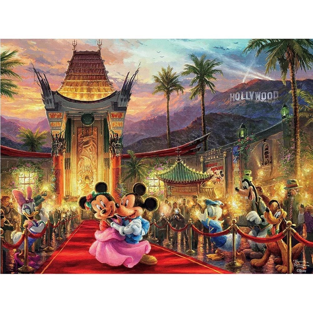DISNEY THOMAS KINKADE 750 PC PUZZLE: MICKEY & MINNIE HOLLYWOOD